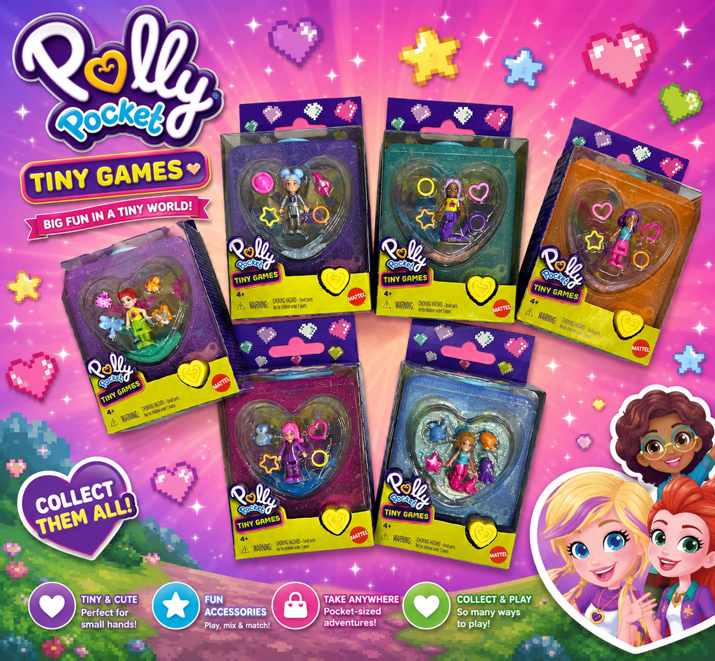 Polly Pocket Tiny Games Mini Playset – Assorted Collectible Figures