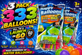 Get ready for the ultimate summer splash! Fill, tie and launch up to 333 colourful water balloons in around 60 seconds with these self-sealing water balloon packs.