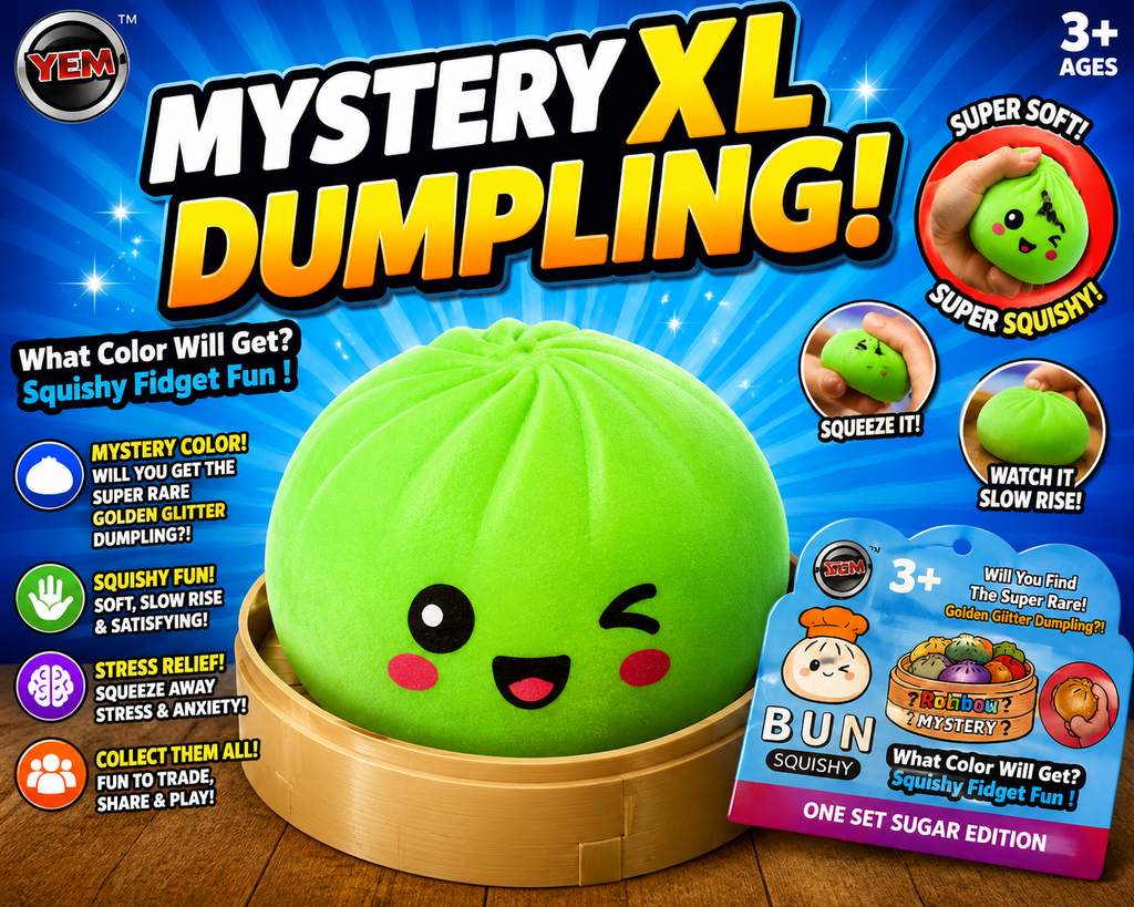 Mystery XL Dumpling Slow Rise Squishy – Jumbo Mystery Fidget Toy