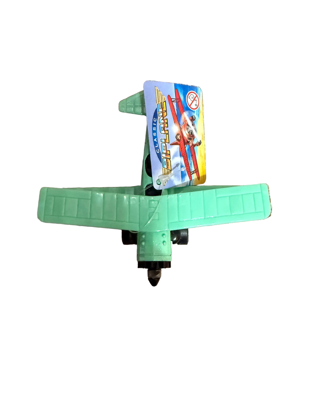Classic Diecast Pull Back Biplane | Metal Toy Aeroplane with Spinning Propeller | Random Colour