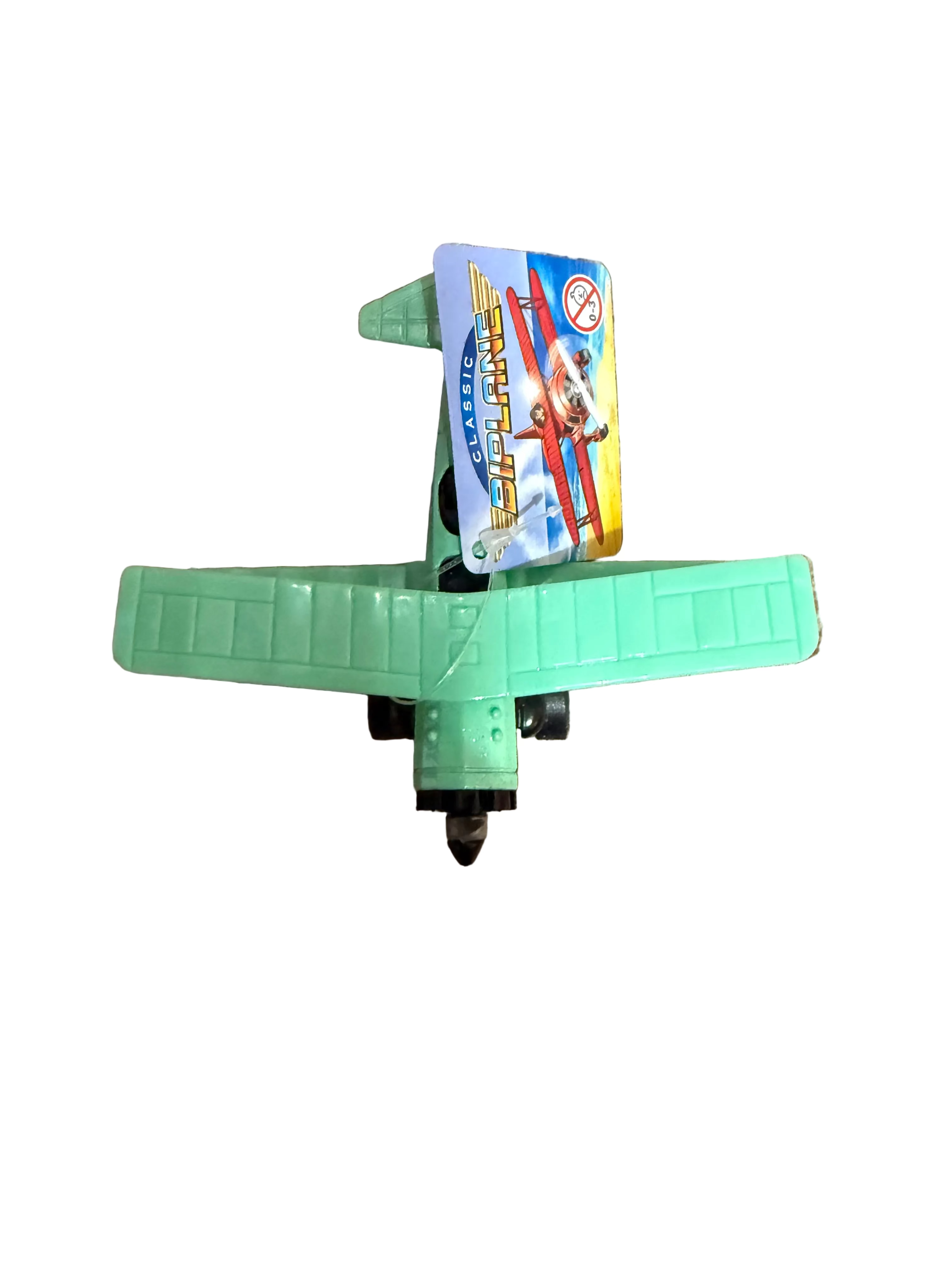 Classic Diecast Pull Back Biplane | Metal Toy Aeroplane with Spinning Propeller | Random Colour
