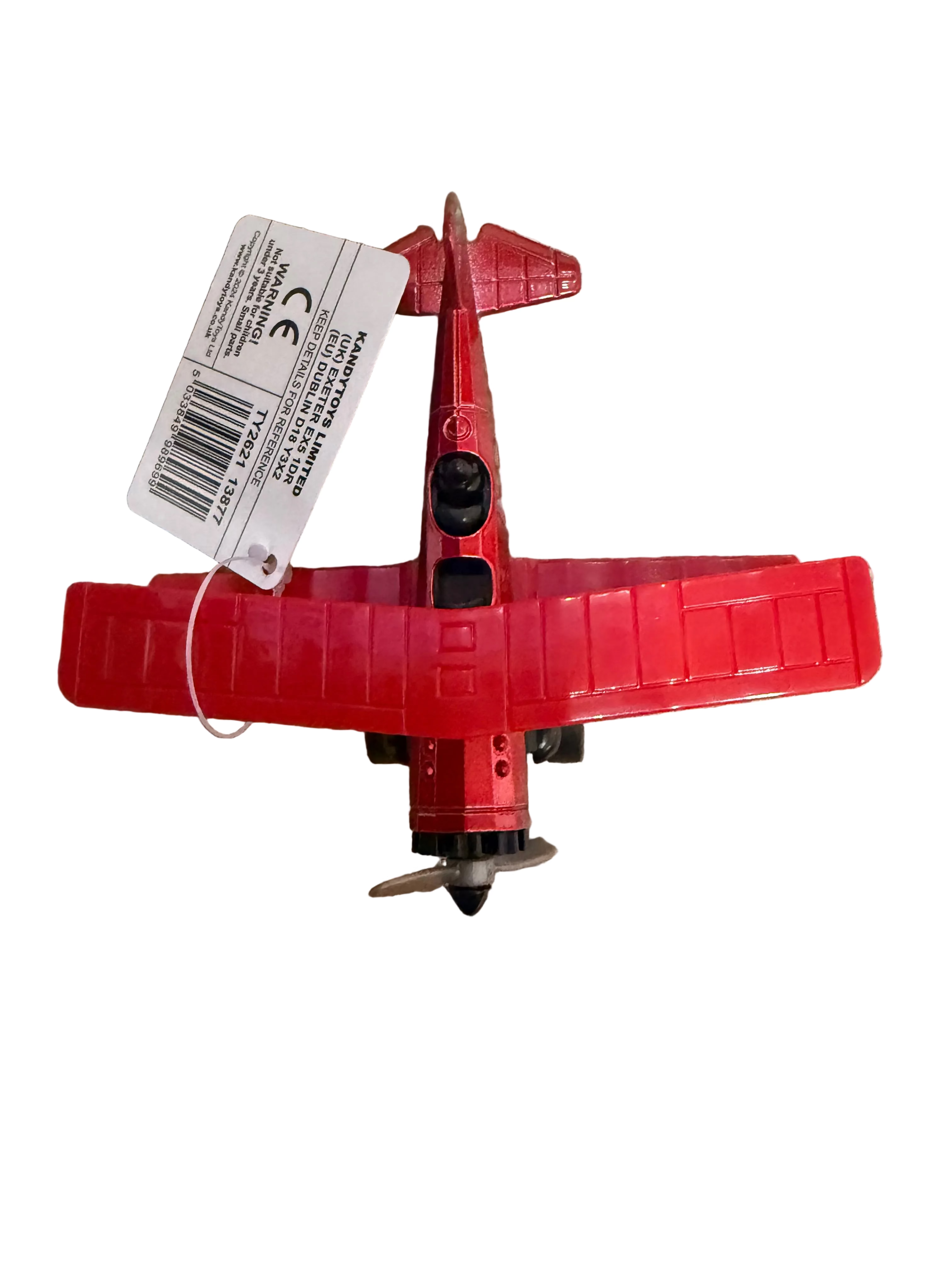 Classic Diecast Pull Back Biplane | Metal Toy Aeroplane with Spinning Propeller | Random Colour