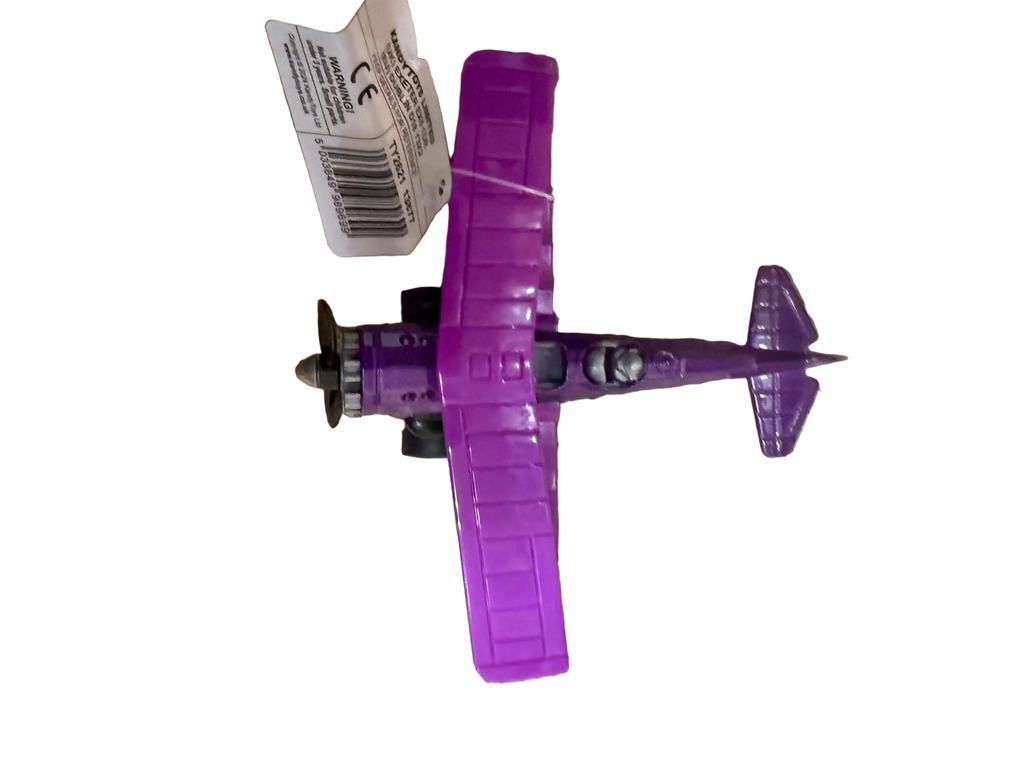 Classic Diecast Pull Back Biplane | Metal Toy Aeroplane with Spinning Propeller | Random Colour