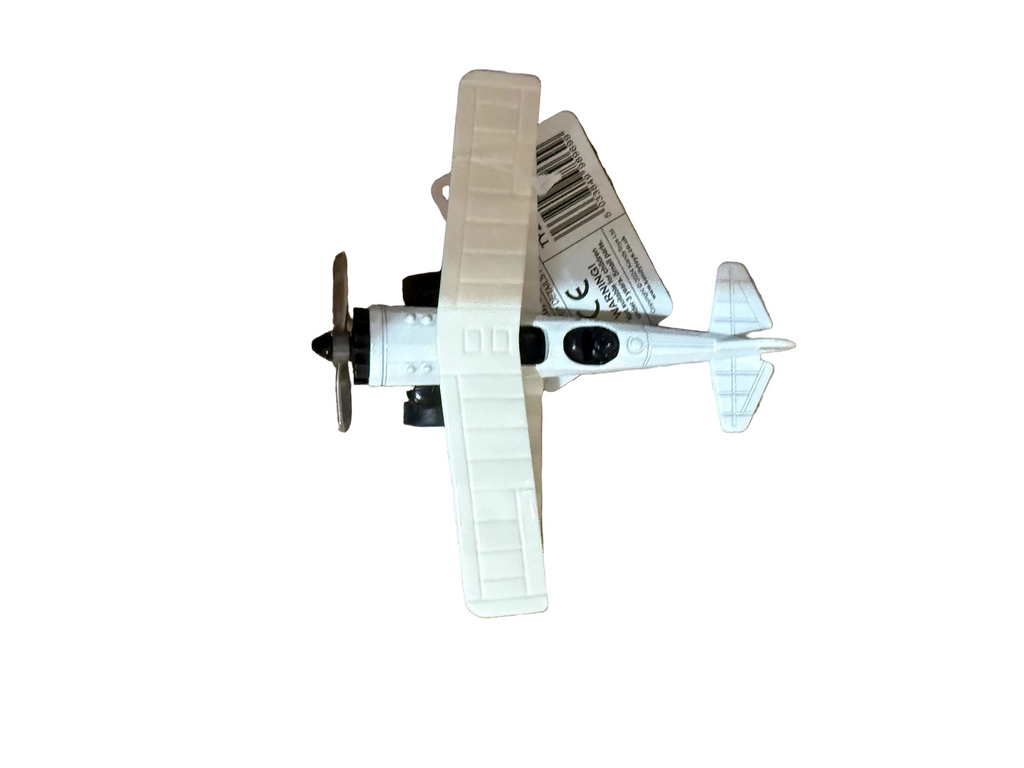 Classic Diecast Pull Back Biplane | Metal Toy Aeroplane with Spinning Propeller | Random Colour