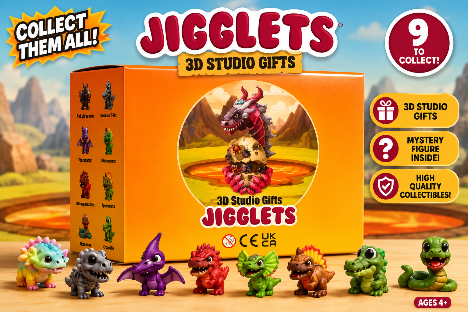Jigglets 3D Studio Gifts Mystery Collectible Figure | Blind Box Toy | 12 Characters to Collect | Age 4+