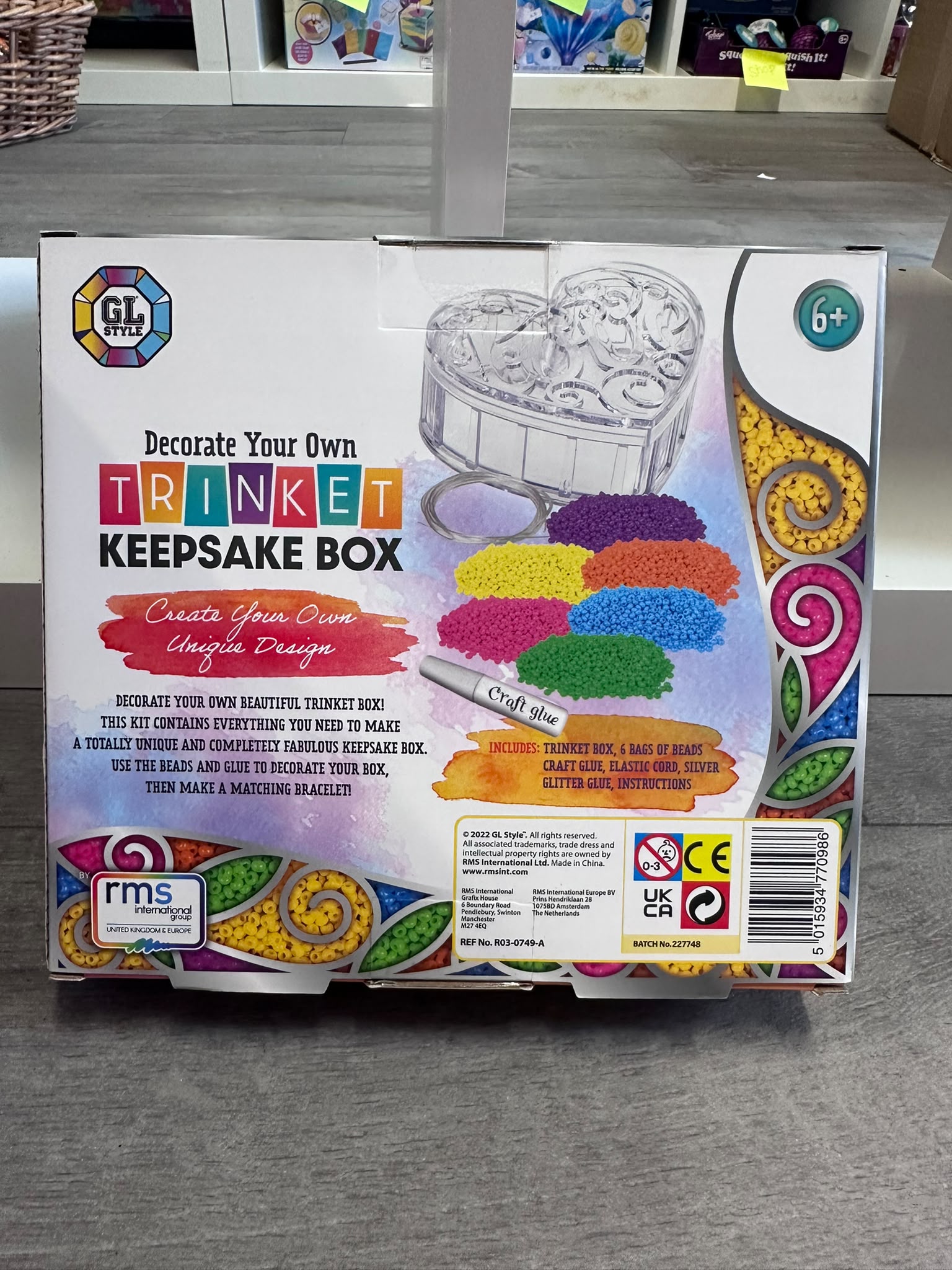 Decorate Your Own Trinket Keepsake Box Craft Kit | DIY Bead Art Jewellery Box | Ages 6+