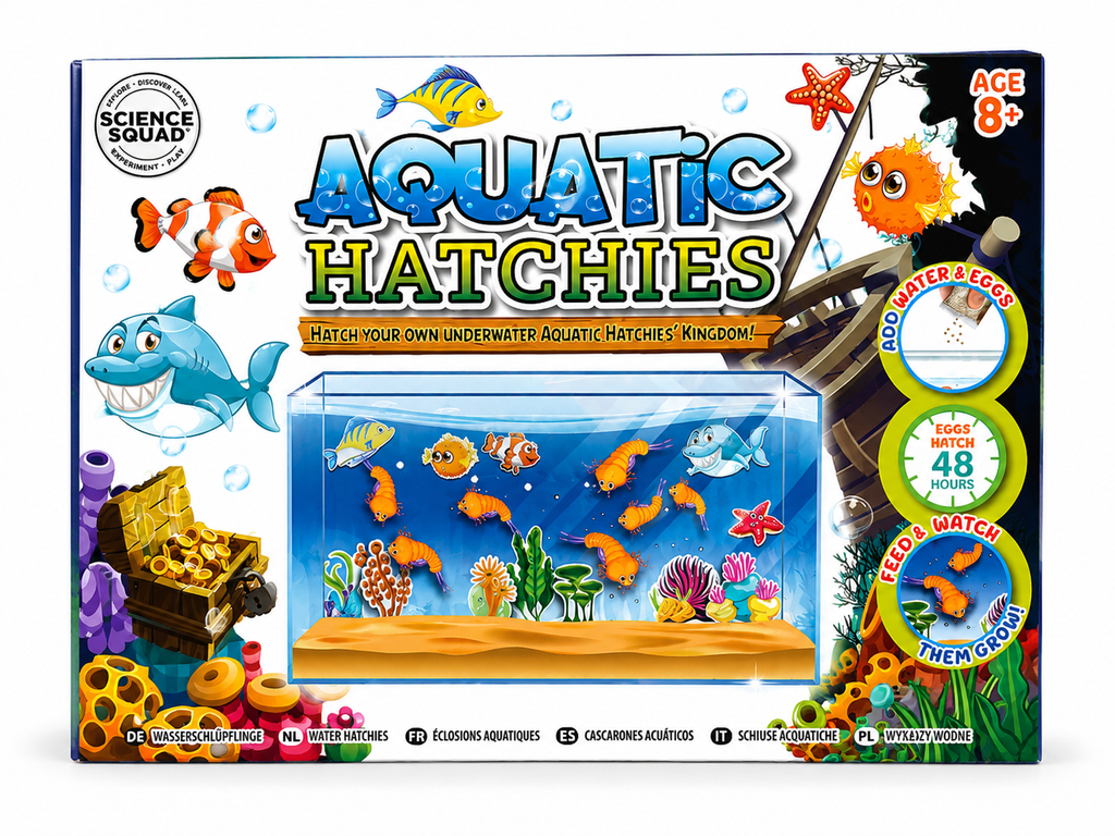 Science Squad Aquatic Hatchies Growing Sea Creatures Kit | Hatch & Grow Aquarium Science Set | STEM Toy Ages 8+