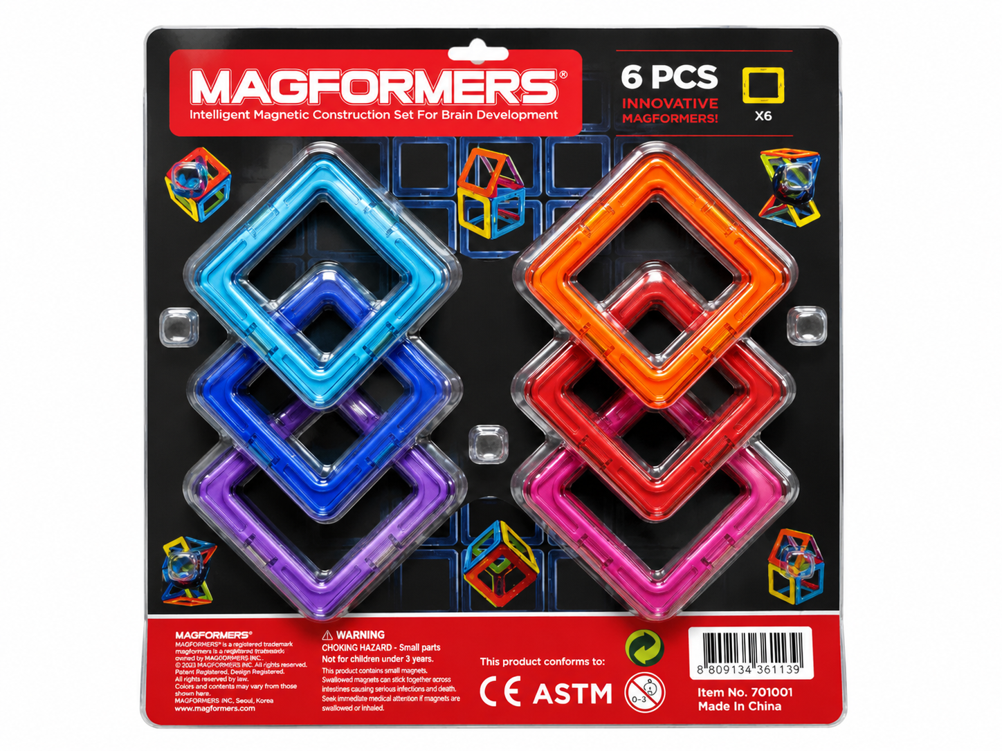 Magformers 6 Piece Magnetic Construction Set | Magnetic STEM Building Toy | Educational Construction Shapes