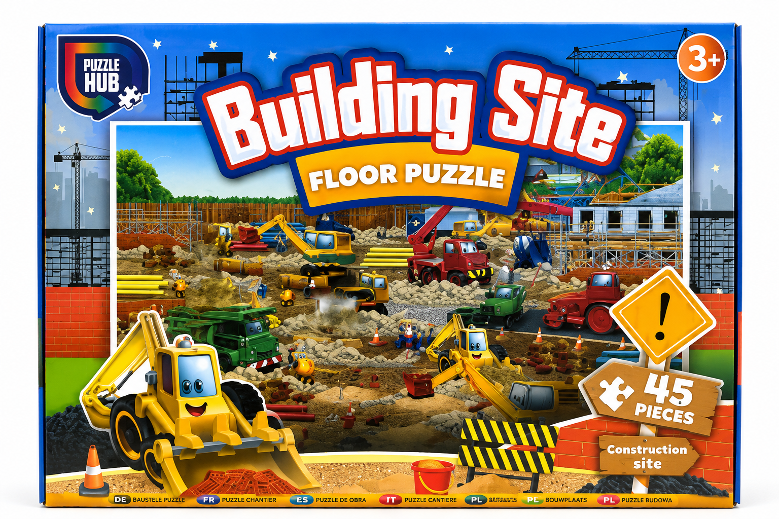 Bring the excitement of a busy construction site to life with the Building Site Floor Puzzle!