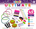 Abeec Ultimate Hair Accessories Kit | 45 Piece Hair Styling Craft Set | Girls Creative Fashion Kit | Age 8+
