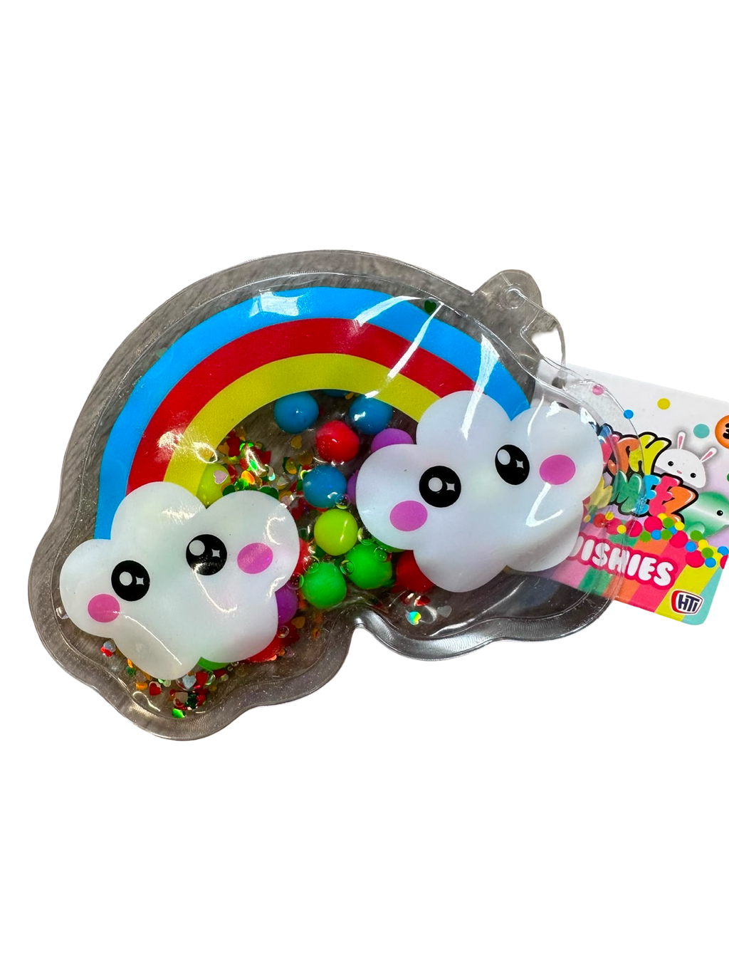 Squishy Squeeze Sensory Toy | Glitter Water-Filled Squishy | Rainbow, Gumball Machine & Cupcake Designs | Ages 3+