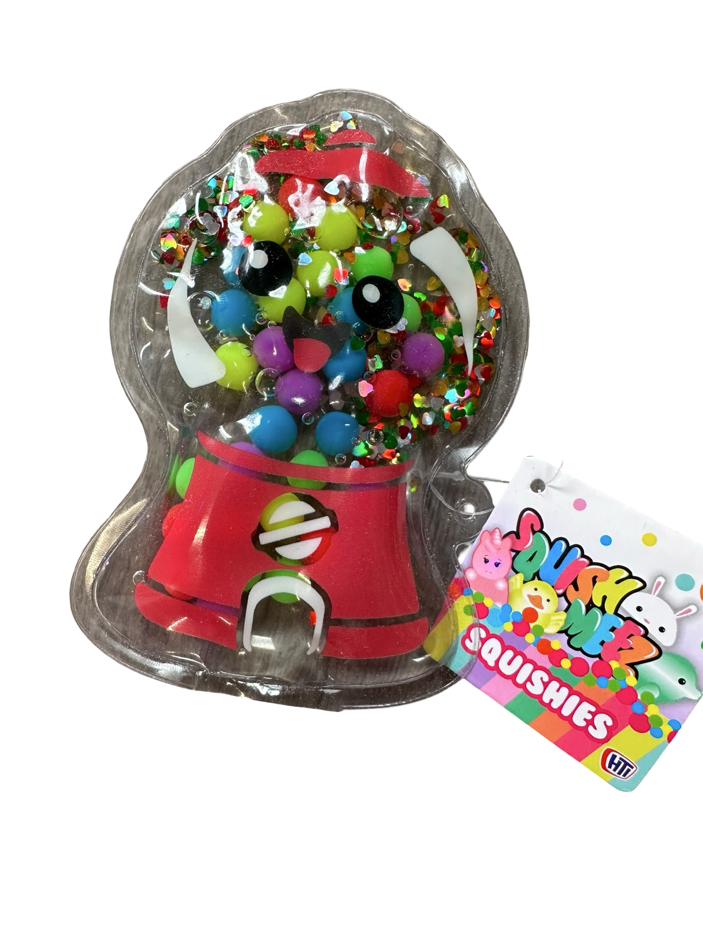 Squishy Squeeze Sensory Toy | Glitter Water-Filled Squishy | Rainbow, Gumball Machine & Cupcake Designs | Ages 3+