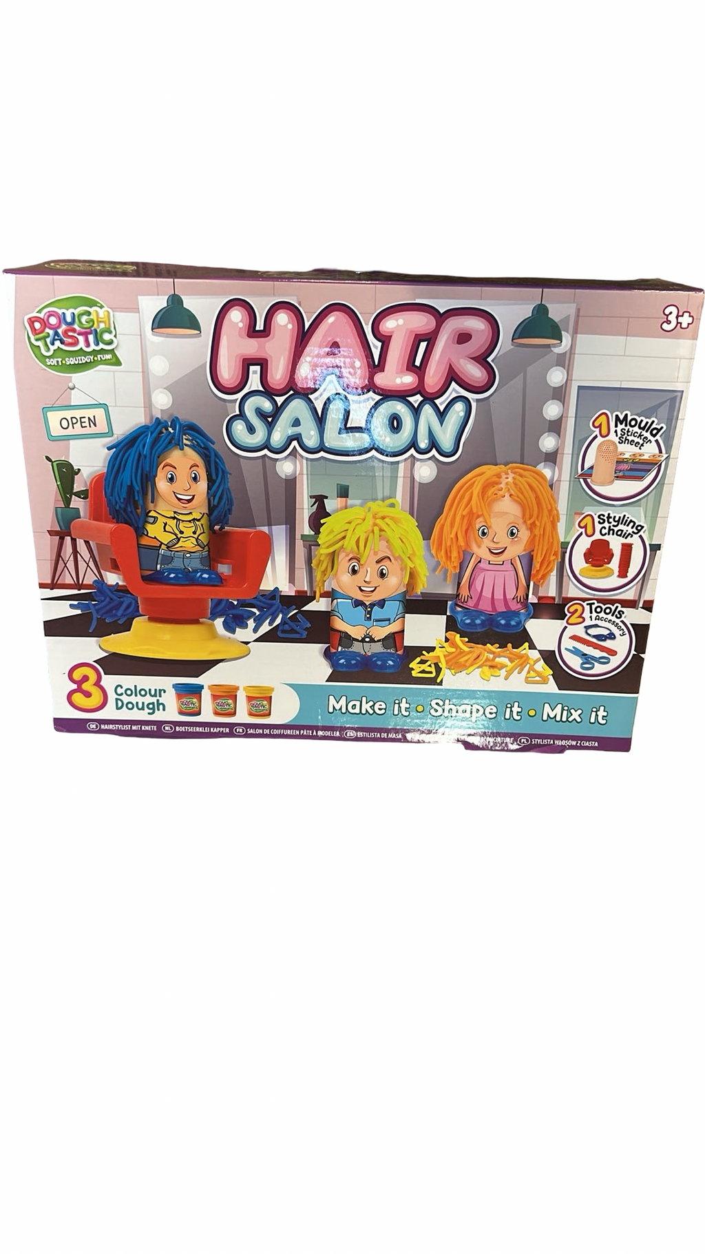 Doughtastic Hair Salon Play Dough Set | Hair Styling Playset with 3 Dough Tubs | Ages 3+