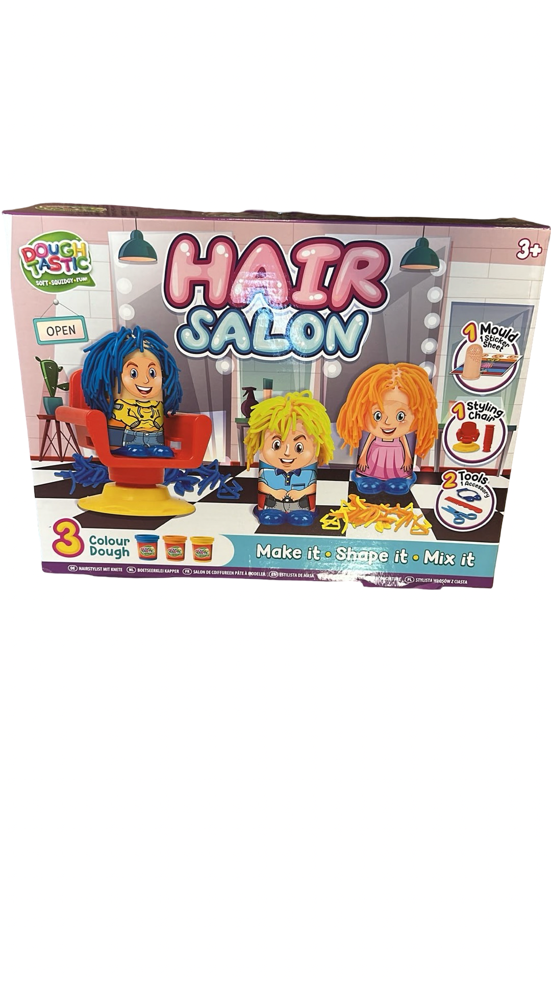 Doughtastic Hair Salon Play Dough Set | Hair Styling Playset with 3 Dough Tubs | Ages 3+