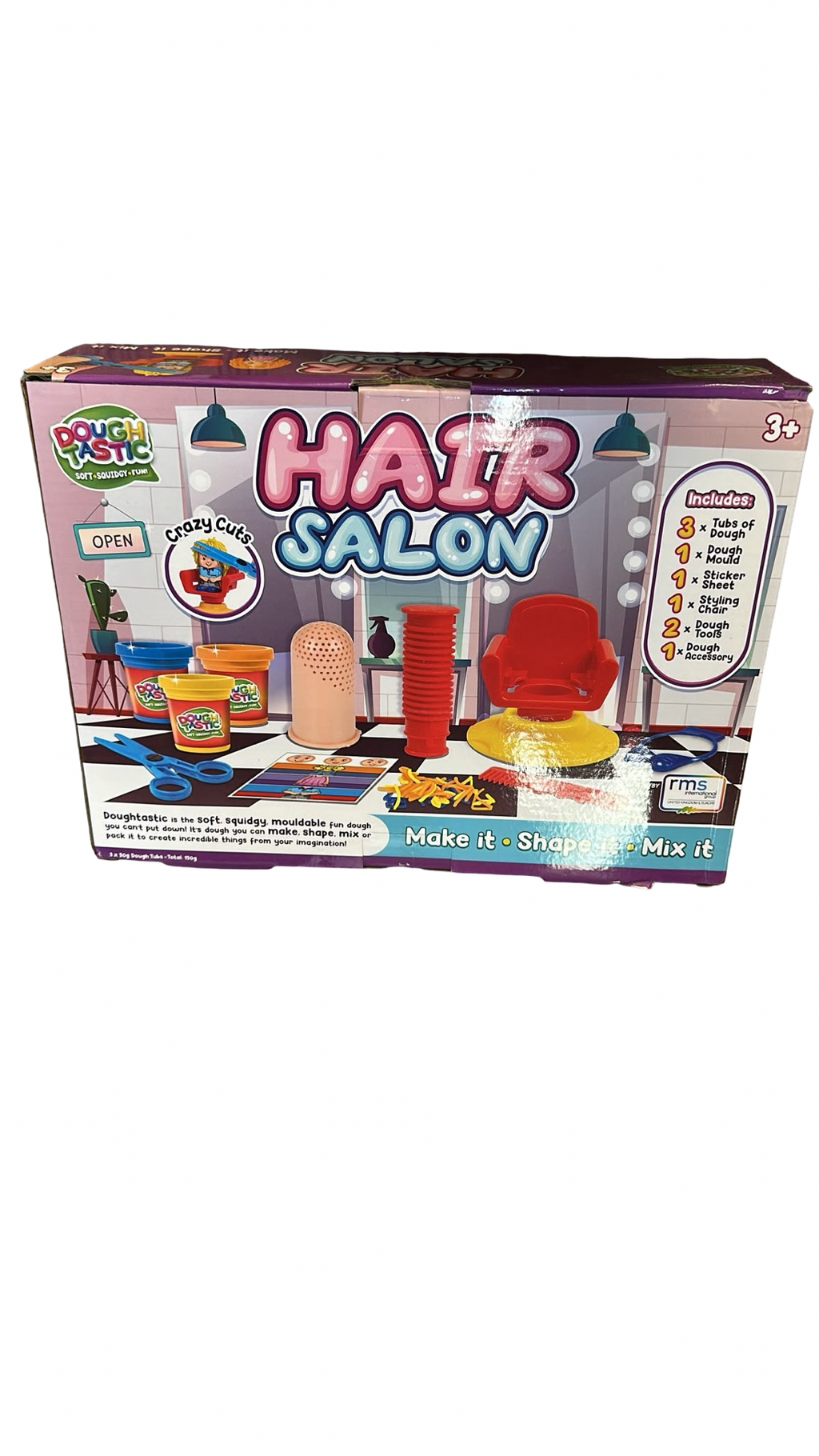 Doughtastic Hair Salon Play Dough Set | Hair Styling Playset with 3 Dough Tubs | Ages 3+