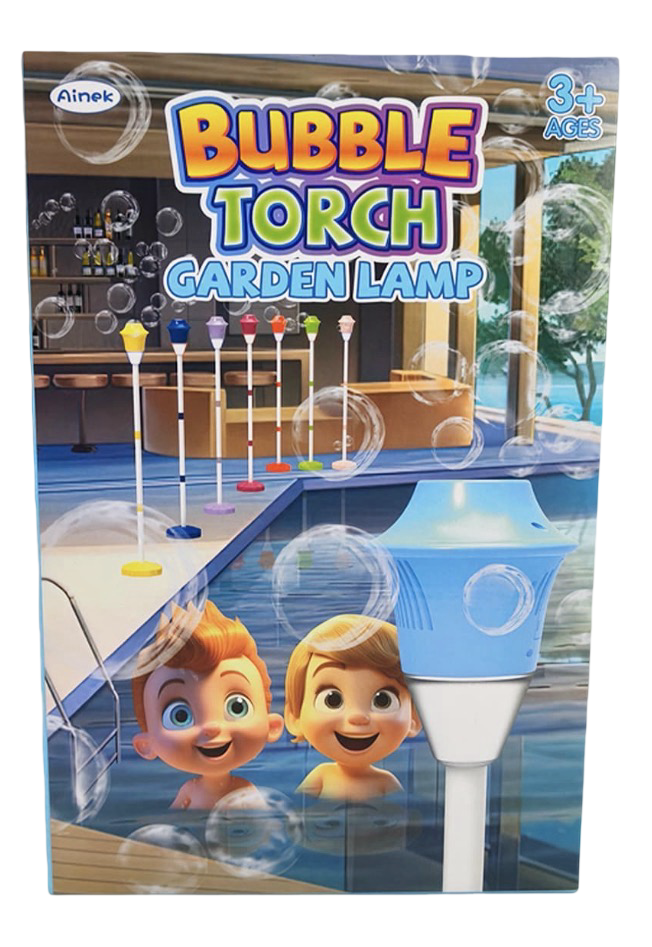 Bubble Torch Garden Lamp – Automatic Bubble Machine with Lights | Outdoor Kids Toy