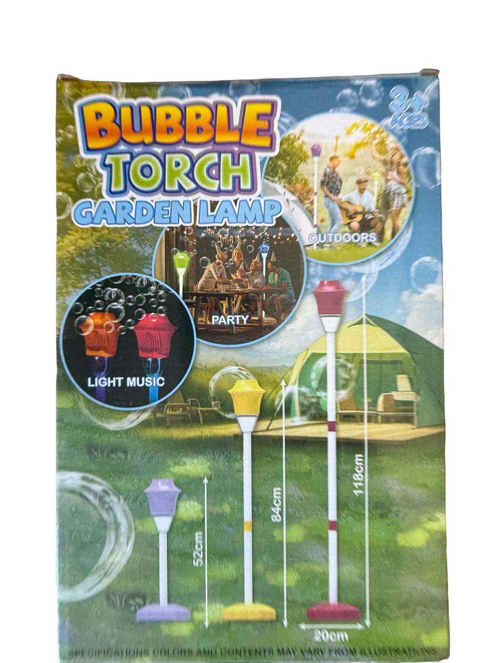 Bubble Torch Garden Lamp – Automatic Bubble Machine with Lights | Outdoor Kids Toy
