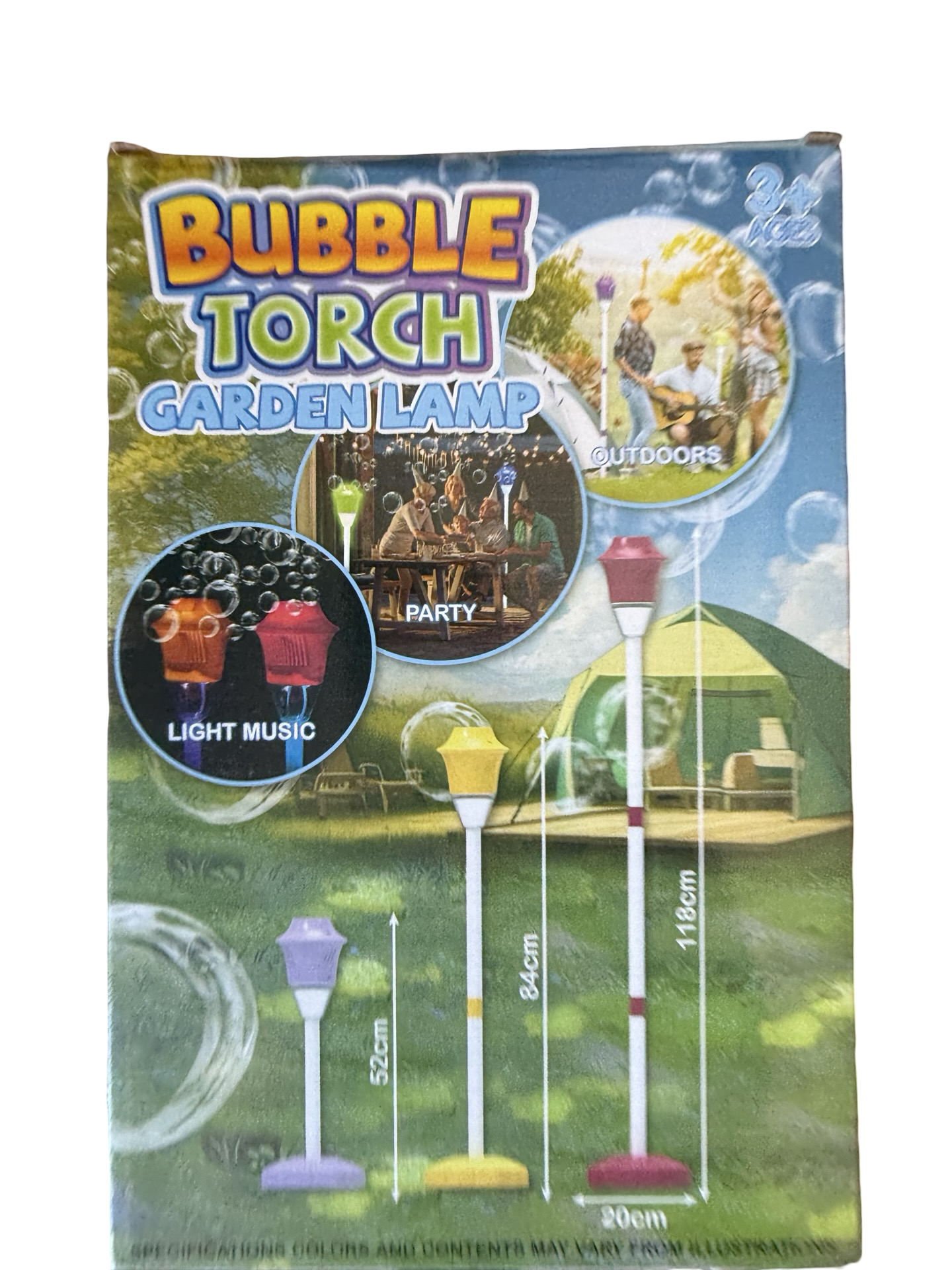 Bubble Torch Garden Lamp – Automatic Bubble Machine with Lights | Outdoor Kids Toy