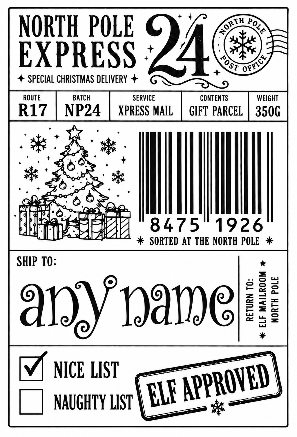 Christmas labels