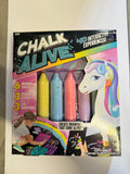 Chalk Alive 4D Interactive Chalk Set – Unicorn | 6 Washable Chalks & 3 Reusable Stencils | Ages 5+