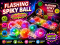 Flashing Spiky Light Up Ball – Sensory Flashing Squeeze Toy | Soft Spiky Fidget Ball | Assorted Colours