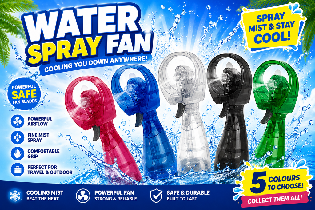 Water Spray Fan | Cooling Mist Handheld Fan | 5 Colours Available