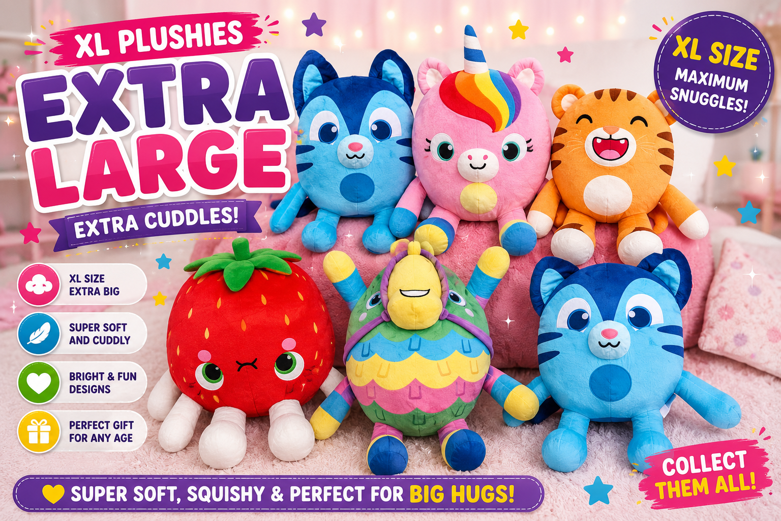 XL Plushies – Extra Large Soft Plush Toy | Giant Cuddly Teddy | Fun Toys