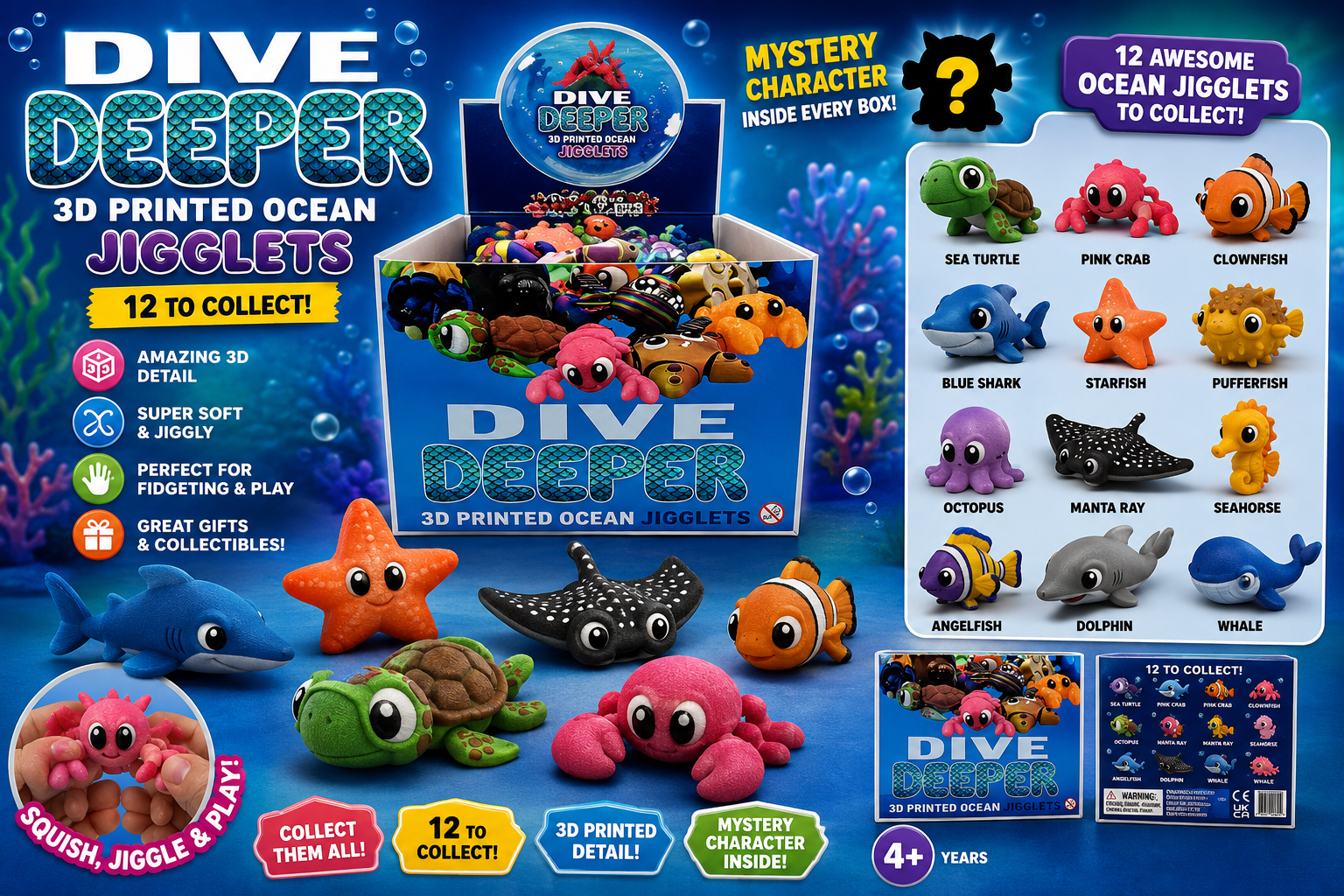 Jigglets 3D Studio Gifts Mystery Collectible Figure | Blind Box Toy | 12 Characters to Collect | Age 4+