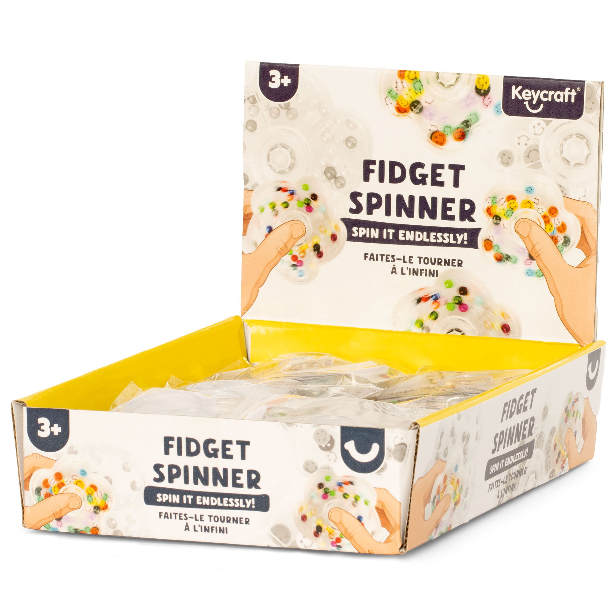 Fidget Spinners – 2 Styles to Choose From glitter  and smile faces