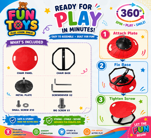 360° Sensory Spin Seat for Kids | Balance & Coordination Wobble Chair