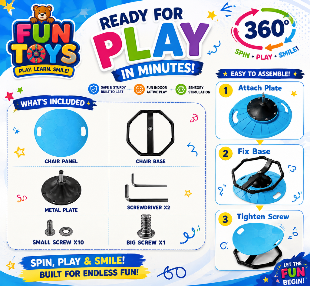 360° Sensory Spin Seat for Kids | Balance & Coordination Wobble Chair