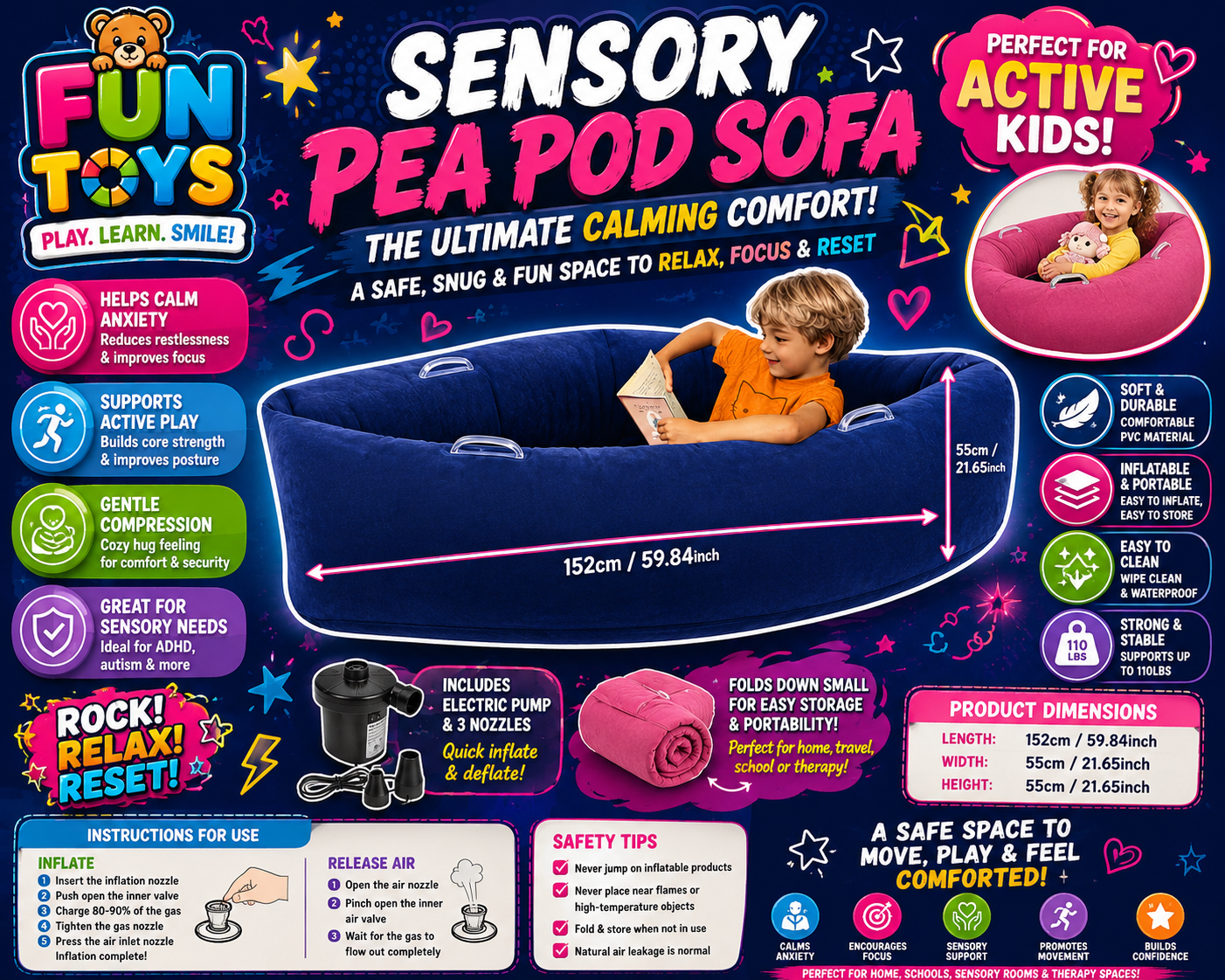 Sensory Pea Pod Sofa – The Ultimate Calming Space