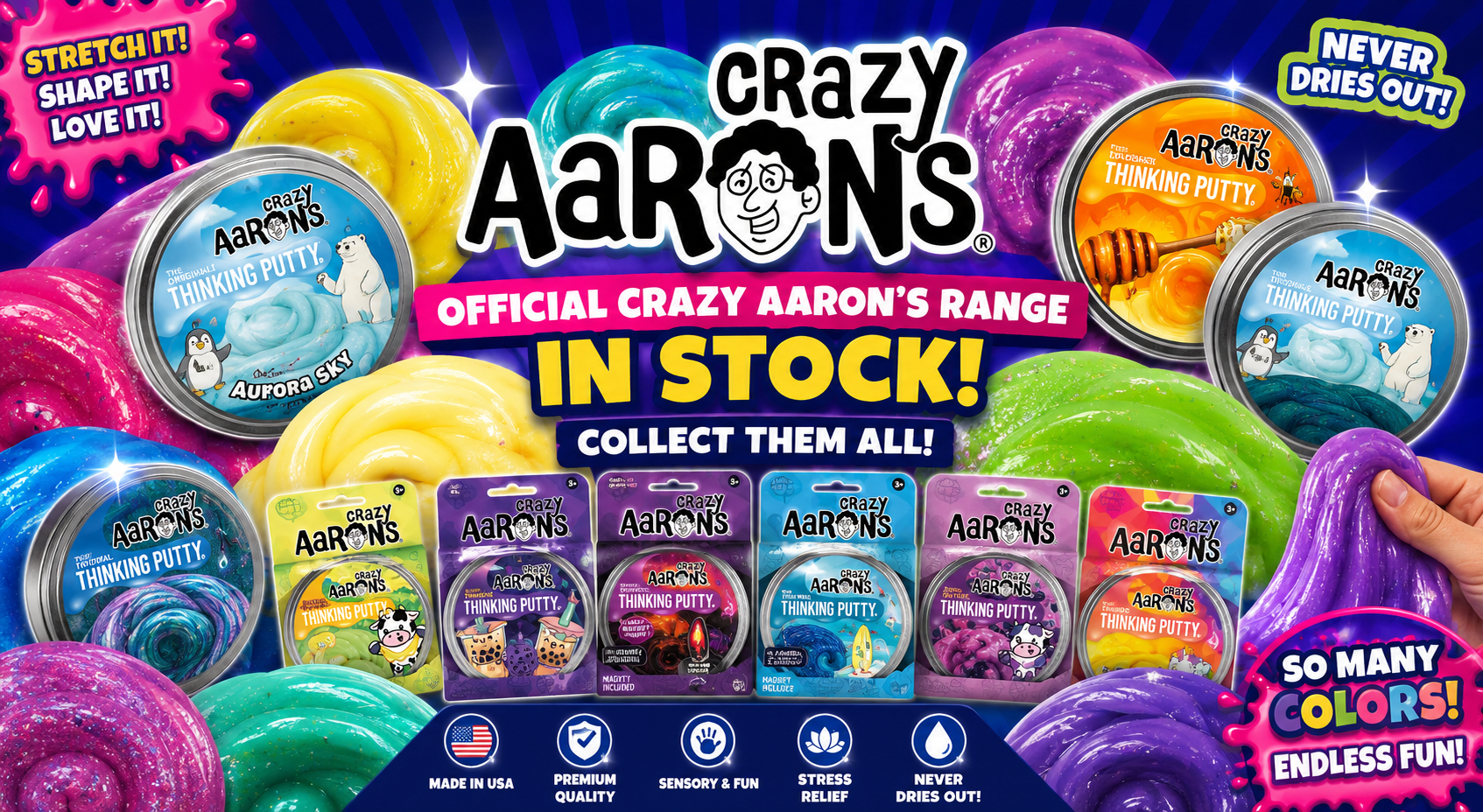 Official Crazy Aaron’s Thinking Putty® – Now in Stock!