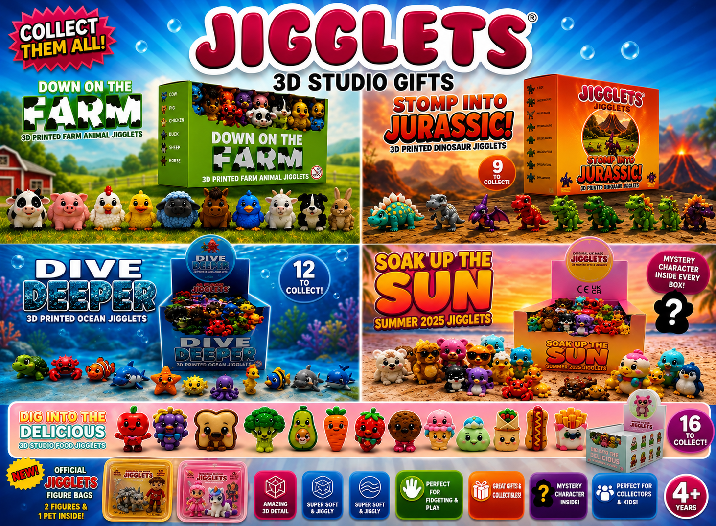 Jigglets 3D Studio Gifts Mystery Collectible Figure | Blind Box Toy | 12 Characters to Collect | Age 4+