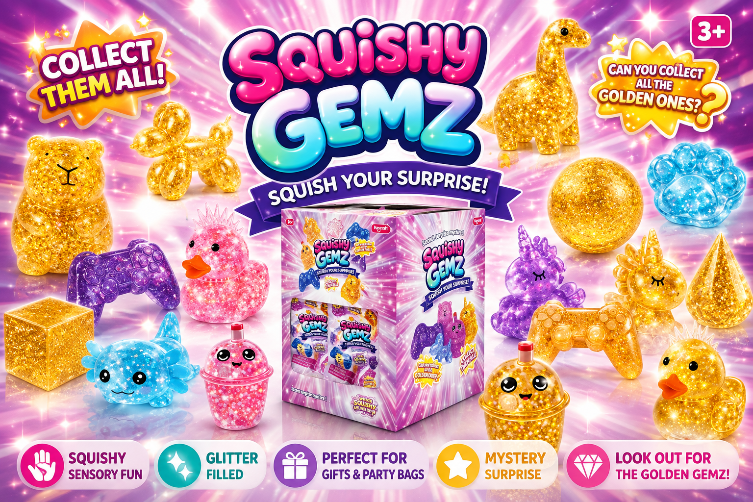 Squishy Gemz Mystery Sensory Toys Grab Bin