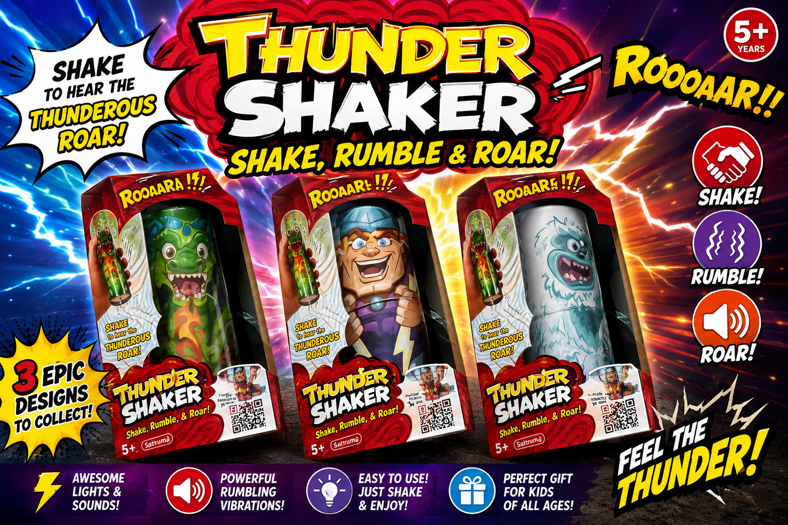 Thunder Shaker – 3 Designs to Collect!